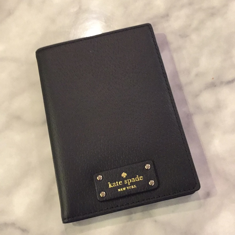 Kate Spade Imogene Black Passport Holder/New
